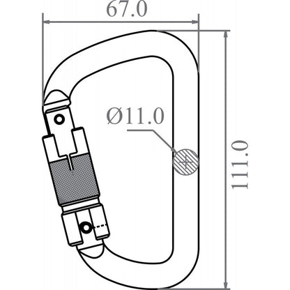 Stahl-Karabiner triple